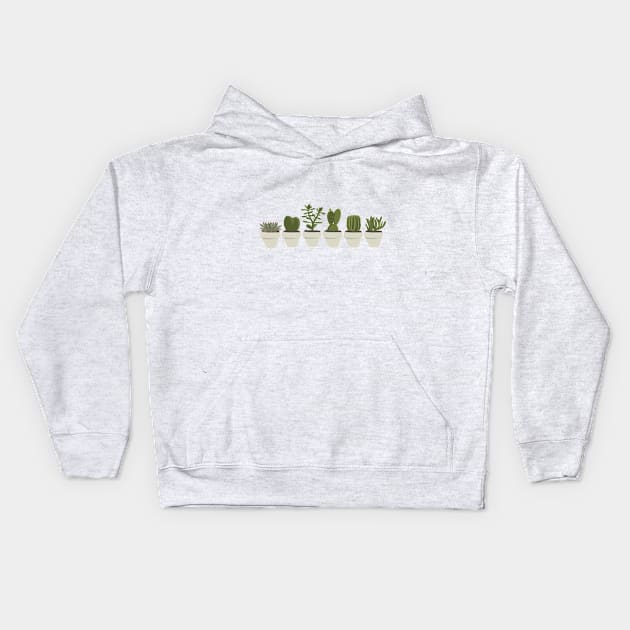 Cacti & Succulent – White Kids Hoodie by crumpetsandcrabsticks